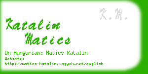 katalin matics business card